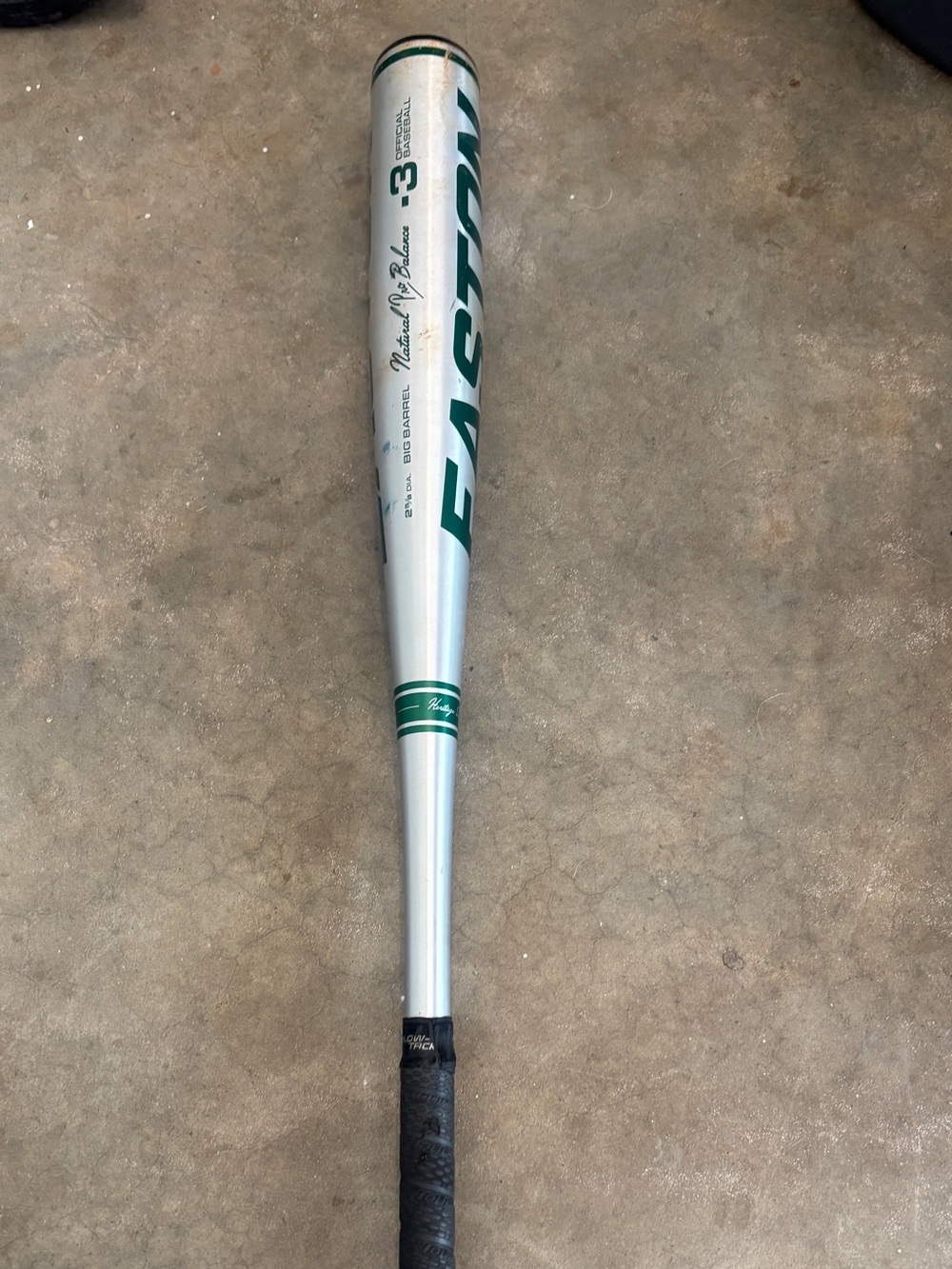 Easton Silver with Green Accent Baseball Bat